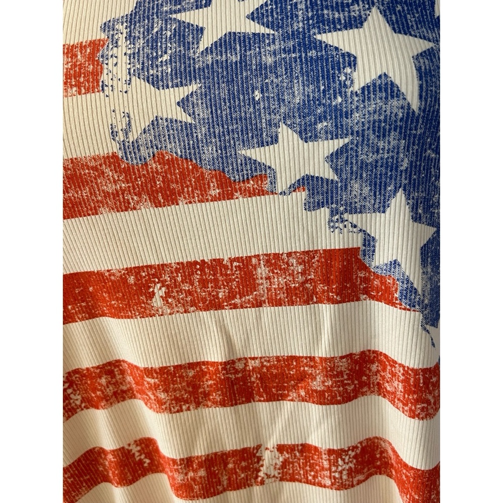 MAZIK American Flag ribbed asymmetrical tee S M L - Picture 7 of 7